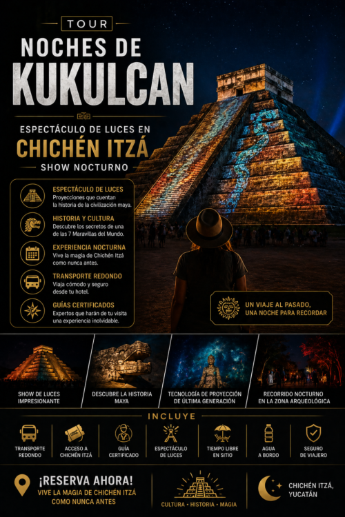 Tour Noches de Kukulcan – Espectáculo de Luces en Chichén Itzá